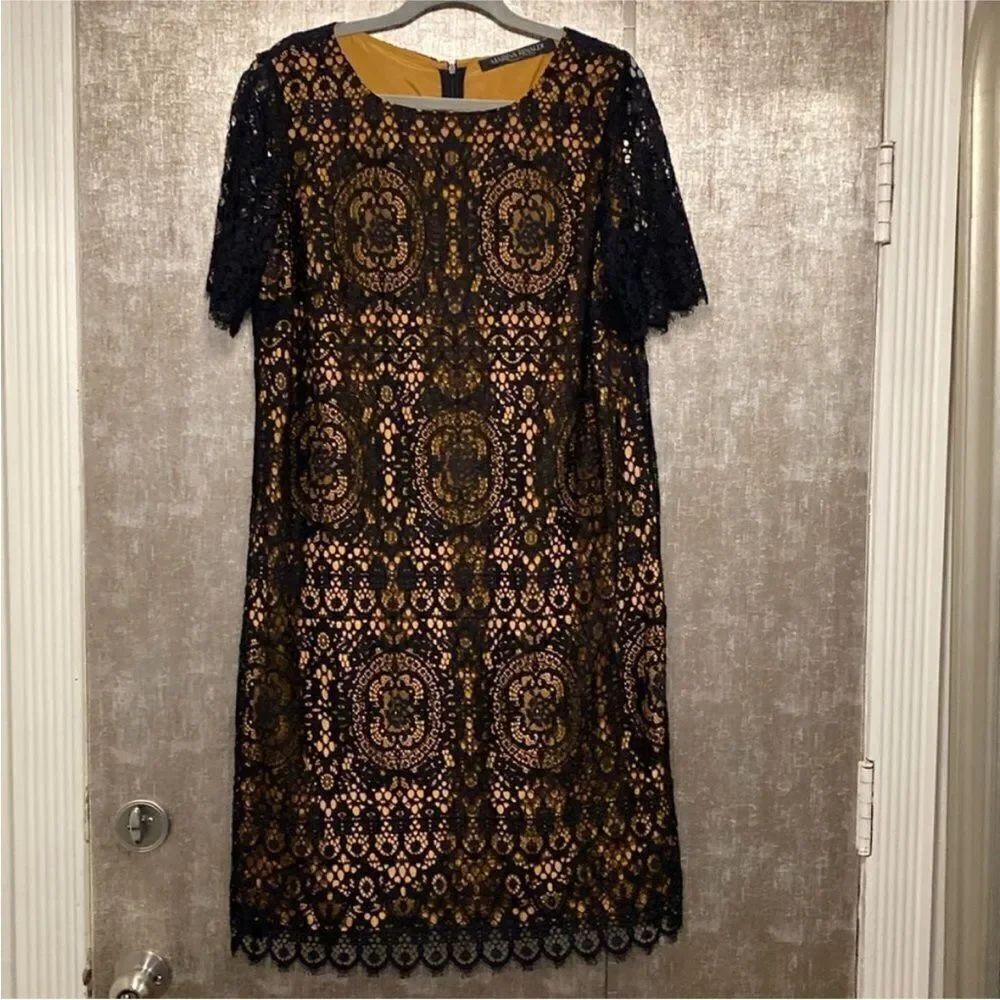 Marina Rinaldi Elegant Black Lace Dress, US12